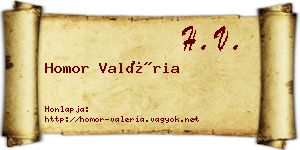 Homor Valéria névjegykártya