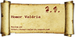 Homor Valéria névjegykártya